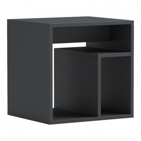 230-000184 Βοηθητικό τραπέζι Doublo pakoworld ανθρακί 40x35x40εκ