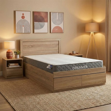 200-001507 Κρεβάτι με στρώμα Olympus-Dreamer pakoworld sonoma 120x200εκ