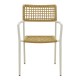 404-000013 Πολυθρόνα Castal pakoworld στοιβαζόμενη μέταλλο σε λευκή -pe σχοινί σε φυσική απόχρωση 53x59x84εκ
