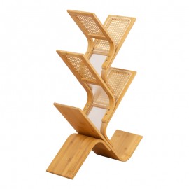 408-000018 Βιβλιοθήκη Tome pakoworld μπαμπού σε φυσική απόχρωση 63x20x92εκ