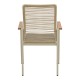 404-000031 Πολυθρόνα Aegean pakoworld στοιβαζόμενη -teak- αλουμίνιο και μόκα textline με pe σχοινί μπεζ 56,5x58x91εκ