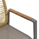 404-000032 Πολυθρόνα Aegean pakoworld στοιβαζόμενη teak-pe σχοινί σε φυσική - αλουμίνιο κ textline σε ανθρακί απόχρωση 56.5x58x9