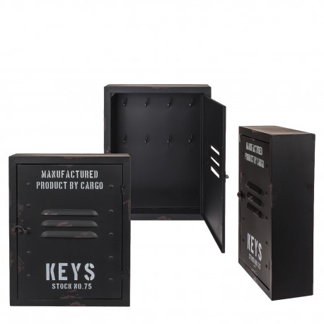 06530348 Κλειδοθήκη ‘Cargo’ 8 Θέσεων Μαύρο Μέταλλο 23x9x30cm Μαύρο