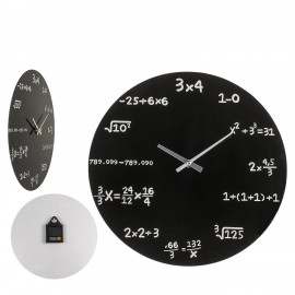 06530435 Ρολόι Τοίχου Με Μαθηματικές Εξισώσεις Μαύρο Φ35cm Μαύρο