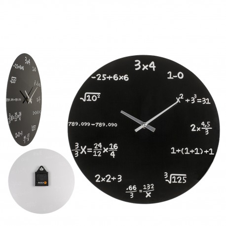 06530435 Ρολόι Τοίχου Με Μαθηματικές Εξισώσεις Μαύρο Φ35cm Μαύρο