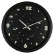 06530438 Ρολόι Τοίχου Διάστημα Φωσφοριζέ Μαύρο Πλαστικό Φ30cm Μαύρο