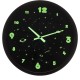 06530438 Ρολόι Τοίχου Διάστημα Φωσφοριζέ Μαύρο Πλαστικό Φ30cm Μαύρο