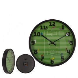 06530440 Ρολόι Τοίχου Ποδόσφαιρο Πράσινο Πλαστικό Φ30cm Πράσινο