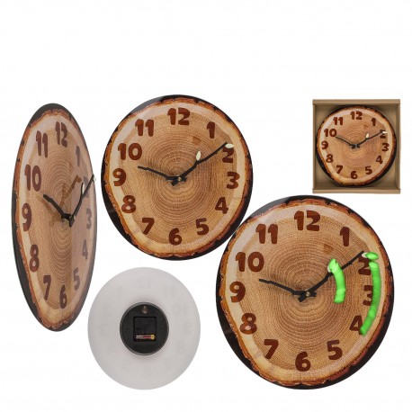 06530441 Ρολόι Τοίχου Κορμός Δέντρου Καφέ Πλαστικό 27x30x4cm Καφέ