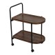 072-000179 Βοηθητικό τραπέζι Whelea pakoworld τροχήλατο mdf-μέταλλο καρυδί-μαύρο 40x60x69εκ