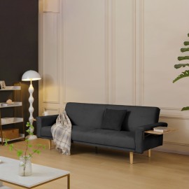 225-000089 Καναπες-κρεβάτι Flexo pakoworld υφασμα ανθρακί 220x84.5x82εκ