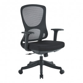 254-000016 Καρέκλα γραφείου εργασίας Litulo pakoworld ύφασμα mesh μαύρο 51x50.5x98/106εκ