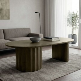 372-000030 Τραπέζι σαλονιού Flute pakoworld wenge μασίφ ξύλο μάνγκο 130x65x40εκ