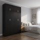 383-000257 Ντουλάπα τετράφυλλη με πατάρι Athos Ι pakoworld wenge 160x42x240εκ