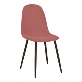 270-000061 Καρέκλα Bella pakoworld σάπιο μήλο βελούδο με μεταλλικό μαύρο πόδι 43.5x52x89εκ