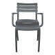 326-000065 Πολυθρόνα Almea pakoworld στοιβαζόμενη pp ανθρακί 58x56x82εκ