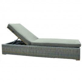 00758097 SAMA ΞΑΠΛΩΣΤΡΑ RATTAN ΓΚΡΙ -ΜΠΕΖ 202Χ77Χ28cm