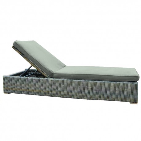 00758097 SAMA ΞΑΠΛΩΣΤΡΑ RATTAN ΓΚΡΙ -ΜΠΕΖ 202Χ77Χ28cm