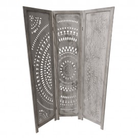 94005/YC ΔΙΑΚΟΣΜΗΤΙΚΟ ΠΑΡΑΒΑΝ  3ΦΥΛΛΟ ΓΚΡΙ ΑΝΤΙΚΕ  120X170cm