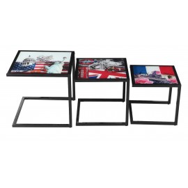 22846 ΣΕΤ ΤΡΑΠΕΖΑΚΙΑ  ΜΕΤΑΛΛΙΚΑ 3τμχ