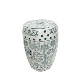 242538/DA ΣΚΑΜΠΟ - ΒΟΗΘΗΤΙΚΟ ΤΡΑΠΕΖΑΚΙ ΚΙΝΕΖΙΚΟΥ ΣΤΥΛ ΣΕ ΠΡΑΣΙΝΟ-ΛΕΥΚΟ ΧΡΩΜΑ  Φ 33x45 cm