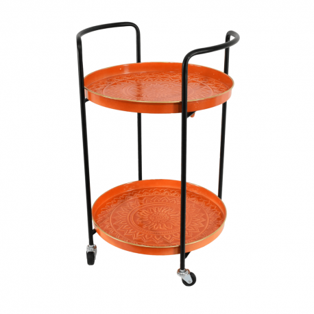 240547/1 ΤΡΟΛΕΥ ΜΕΤΑΛΛΙΚΟ 2ΘΕΣΕΩΝ  ΠΟΡΤΟΚΑΛΙ/ΜΑΥΡΟ 42X41X65cm