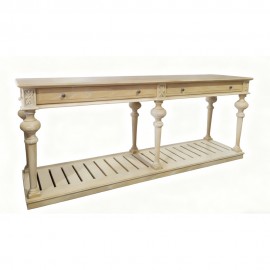 696/220 ΚΟΝΣΟΛΑ  ΔΡΥΙΝΗ ΓΚΡΙ ΑΝΤΙΚΕ 220X58X78cm