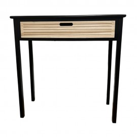 95021-1/YC ΚΟΝΣΟΛΑ ΞΥΛΙΝΗ ΜΑΥΡΟ/ΦΥΣΙΚΟ  75X30Χ75cm