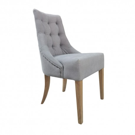 485/069 ΠΟΛΥΘΡΟΝΑ  ΜΕ ΥΦΑΣΜΑ ΓΚΡΙ LINEN-COTTON ΞΥΛΟ ΟΞΙΑ ΑΝΤΙΚΕ 52X53,5Χ105cm