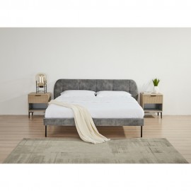 73N7/1600/009 BIANCA ΚΡΕΒΑΤΙ ΔΙΠΛΟ ΥΦΑΣΜΑ ΓΚΡΙ 167,5x210x33cm