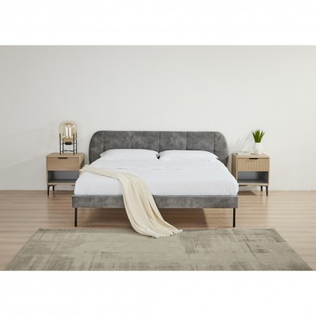 73N7/1600/009 BIANCA ΚΡΕΒΑΤΙ ΔΙΠΛΟ ΥΦΑΣΜΑ ΓΚΡΙ 167,5x210x33cm