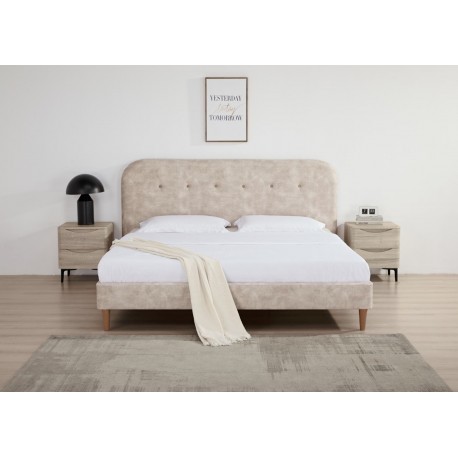 77N3/1800/021 SELI ΚΡΕΒΑΤΙ ΥΠΕΡΔΙΠΛΟ ΥΦΑΣΜΑ ΕΚΡΟΥ 187,5x208x33cm