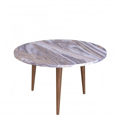 14870251 Τραπεζάκι Σαλονιού ArteLibre ASHBY Γκρι/Όψη Μαρμάρου Μοριοσανίδα/Ξύλο 40x73x73cm Γκρι