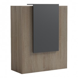 230-000188 Γραφείο reception Zowel pakoworld με led sonoma-ανθρακί 90x40x110εκ