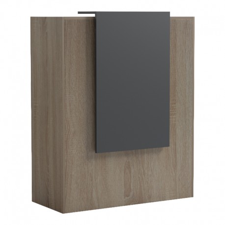 230-000188 Γραφείο reception Zowel pakoworld με led sonoma-ανθρακί 90x40x110εκ