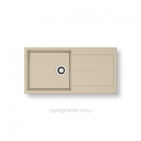 070249711 Pyramis Ένθετος Νεροχύτης από Συνθετικό Γρανίτη Ivory Μ48xΠ44cm