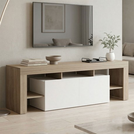 230-000192 Έπιπλο τηλεόρασης Liner pakoworld sonoma-λευκό 150x40x50εκ