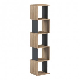 230-000175 Βιβλιοθήκη Cubik pakoworld sonoma- ανθρακί 35x30x161εκ