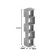 230-000175 Βιβλιοθήκη Cubik pakoworld sonoma- ανθρακί 35x30x161εκ