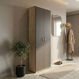 383-000121 Παπουτσοθήκη-Ντουλάπα Racka pakoworld sonoma-ανθρακί 58x34x186εκ