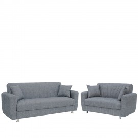 14990479 Σετ Σαλόνι ArteLibre JUAN Διθέσιος και Τριθέσιος Γκρι Καφέ