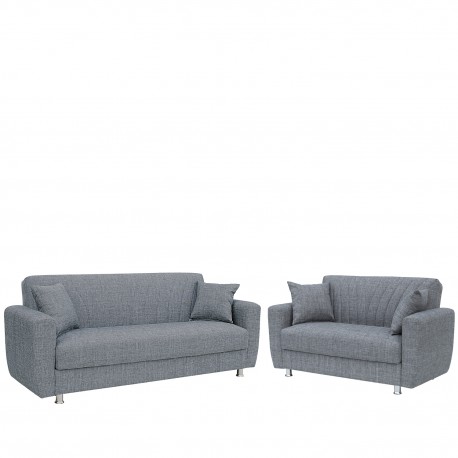 14990479 Σετ Σαλόνι ArteLibre JUAN Διθέσιος και Τριθέσιος Γκρι Καφέ