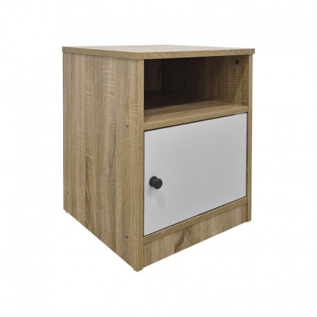 383-000135 Κομοδίνο Lenea pakoworld sonoma-λευκό 40x40x50εκ