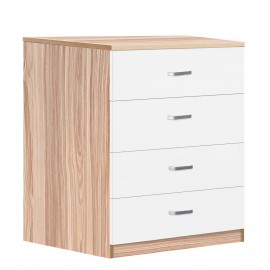 14370099 Συρταριέρα ArteLibre EMELIE Φυσικό/Λευκό Μοριοσανίδα/Μελαμίνη 60x40x90cm Φυσικό/Λευκό