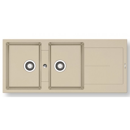 070249911 Pyramis Ένθετος Νεροχύτης από Συνθετικό Γρανίτη Ivory Μ116xΠ50cm