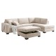 Ε9414,3 DORNO Καναπές Σαλονιού Αριστερή Γωνία με Αποθηκευτικό Σκαμπό, Ύφασμα Μπεζ