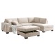 Ε9414,3 DORNO Καναπές Σαλονιού Αριστερή Γωνία με Αποθηκευτικό Σκαμπό, Ύφασμα Μπεζ