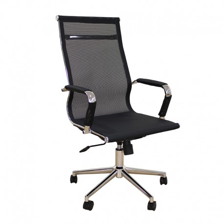 01-0424 A9954 ΜΑΥΡΟ PU/MESH ΠΟΛΥΘΡΟΝΑ ΓΡΑΦΕΙΟΥ 53X58X46-105/55-115εκ.