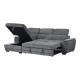 389-000013 Γωνιακός καναπές-κρεβάτι δεξιά γωνία Dreamora pakoworld με αποθηκευτικό ύφασμα ανθρακί 270x167x82εκ