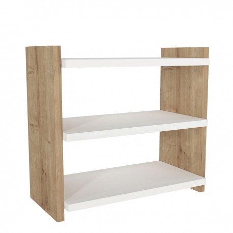 14410293 Ράφι Επιτραπέζιο ArteLibre ABELL Λευκό/Φυσικό Μοριοσανίδα/Μελαμίνη 44x17x40cm Φυσικό/Λευκό